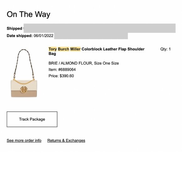 TORY BURCH MILLER BAG IN TAN AND CREAM - Picture 11 of 11